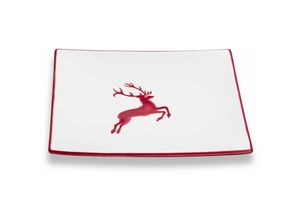 9025800304791 - Bordeauxr Hirsch Dessertteller Trend (20x20cm) - Gmundner Keramik