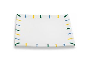 9025800304920 - Buntgeflammt Dessertteller Trend (20x20cm) - Gmundner Keramik