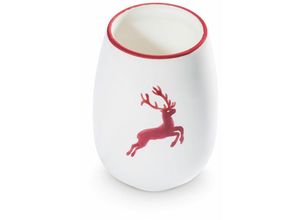 9025800312741 - Bordeauxroter Hirsch Vase (h 11cm) - Gmundner Keramik