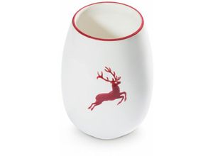 9025800312864 - Bordeauxroter Hirsch Vase 15cm - Gmundner Keramik