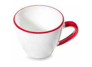 9025800319146 - Rubinroter Rand Cappuccino Tasse (016L) - Gmundner Keramik