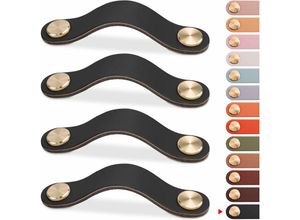 9045698754607 - 4pcs Poignée Meuble Cuir Bouton Porte Placard Poignee Cuir Bouton de Tiroir(Noir 128mm)