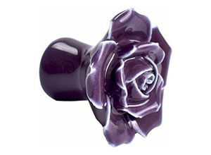 9045698754874 - Yuit - 2 Pièces Poignées De Porte Boutons En Céramique Vanité Vintage Meubles Roses Poignées De Porte En Cristal Matériel Roses Violet Fleurs