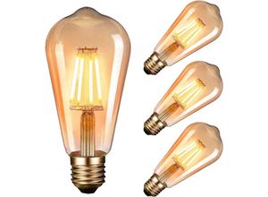 9048204738177 - Beijiyi - Set mit 4 LED-Edison-Glühbirnen Retro-E27-Glühbirne (4 w   220 v) ST64 Weiß Lampe im Vintage-Stil für Zuhause Café Bar