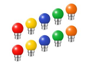 9048204739938 - Beijiyi - B22-Bajonett-Glühbirnen – 10er-Pack Soffitten-LED-Glühbirne 2 w (entspricht 20 w) farbenfrohe energieeffiziente Glühbirne