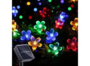 9048204742648 - Solar-Lichterkette Sakura-Lichterkette 50 LEDs 8 Modi wasserdicht für den Außenbereich für den Innenbereich Weihnachtsgartendekoration (bunt)