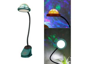 9048204742914 - Beijiyi - Clip-Lampe für Kinder wiederaufladbare USB-LED-Clip-Leseleuchte mit Sternprojektion Schwanenhals-Nachttischlampe 360°-Touch-Dimmung