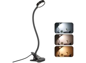 9048204742969 - Beijiyi - Klemmlampe LED-Klemm-Tischlampe Lese-Schreibtischlampe mit Adapter Helligkeitsanpassung Augenschutz Büro und Zuhause 360° flexibel