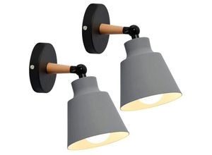 9048204747056 - Beijiyi - 2 Packungen Vintage-Industrie-Wandleuchten Deckenleuchten E27-Leuchten Metall verstellbare Retro-Innenwandleuchte für Schlafzimmer