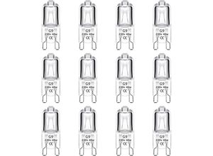 9048204751060 - Beijiyi - 12er-Pack G9-Halogenlampe 40 w 230 v dimmbar 0–100 % 480 lm Warmweiß 2700 k G9-Halogenlampe mit Doppelstiftsockel flimmerfrei für