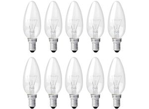 9048204754221 - Beijiyi - E14 40 w klare Kerzenbirne dimmbare Glühlampe Warmweiß 2700 k 400 lm Flammen-Glühbirne E14 Edison-Schraub-Kerzenbirnen 10 Stück