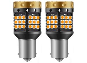 9048204756249 - Beijiyi - 1156 BA15S P21W LED-Blinker-Glühbirnen bernsteinfarben gelb orange 3700 lm 3030 45 smd Canbus fehlerfrei Anti-Hyper-Blitz (2 Stück)