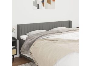 9048368356293 - Maisonchic - Kopfteil Déco Kopfteil für Betten Heimdekoration mit Ohren Dunkelgrau 203x16x78 88 cm Stoff DE77225 - Grau