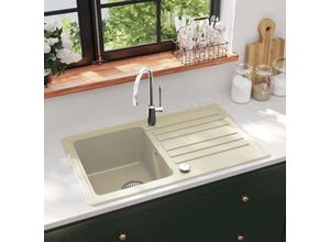 9048368667504 - Maisonchic - Küchenspüle Granitspüle Spülen mit 1 Becken Spülbecken Beige DE48821 - Beige