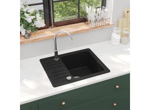 9048368667689 - Maisonchic - Küchenspüle Granitspüle Spülen mit 1 Becken Spülbecken Schwarz DE37763 - Schwarz