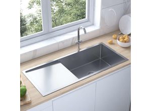 9048368667801 - Maisonchic - Küchenspüle Handgemachte Einbauspüle Spülen mit 1 Becken Spülbecken Edelstahl DE37450 - Silber