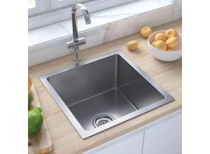 9048368667825 - Maisonchic - Küchenspüle Handgemachte Einbauspüle Spülen mit 1 Becken Spülbecken Edelstahl DE39236 - Silber