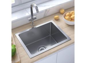 9048368667894 - Maisonchic - Küchenspüle Handgemachte Einbauspüle Spülen mit 1 Becken Spülbecken Edelstahl DE95993 - Silber