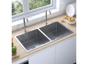 9048368667924 - Maisonchic - Küchenspüle Handgemachte Einbauspüle Spülen mit 1 Becken Spülbecken Edelstahl DE53573 - Silber