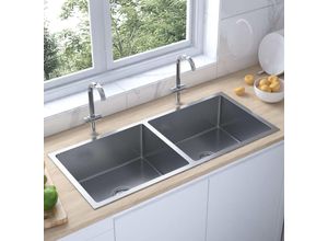 9048368667931 - Maisonchic - Küchenspüle Handgemachte Einbauspüle Spülen mit 1 Becken Spülbecken Edelstahl DE85132 - Silber