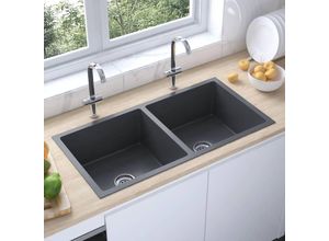 9048368668112 - Maisonchic - Küchenspüle Handgemachte Einbauspüle Spülen mit 1 Becken Spülbecken Schwarz Edelstahl DE28671 - Schwarz