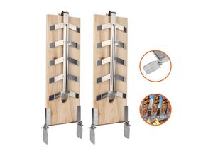 9051291156410 - Vingo - 2er Set Flammlachsbrett Fischfilethalter xl Holzplatten Flammlachse Grillplanke - Hölzerne