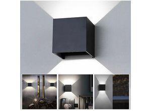 9051291167393 - Swanew - Applique murale led Extérieur Cave Square IP65 Décoration Lampe murale étanche Salon 7W Noir Blanc Froid