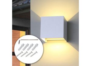 9051291167447 - Swanew - Applique murale led Extérieur Cave Square IP65 Décoration Lampe murale étanche Salon 7W Blanc Blanc chaud