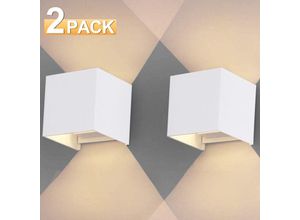 9051291167522 - Swanew - Applique murale led Extérieur Cave Square IP65 Décoration Lampe murale étanche Salon 7W Blanc Blanc chaud 2 pièces