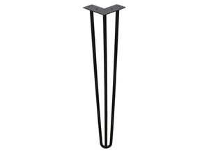 9051291176623 - 4x Hairpin Legs Möbelbeine Tischläufer schwarz Hairpin Legs 3 Bügel 35cm - schwarz - Vingo