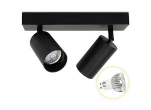 9051291181061 - Deckenleuchte Decken-Leuchte led Deckenstrahler 4W Deckenlampe 2-flammig - Schwarz - Swanew