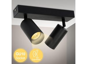 9051291685033 - Deckenleuchte Decken-Leuchte led Deckenstrahler 4W Deckenlampe 2-flammig - Schwarz - Hengda