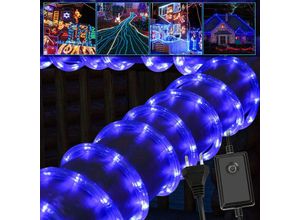 9051291721038 - Hengda - TolleTour Tube lumineux led Chaîne de lumière extérieure Mariage Électrique IP44 Jardin 10M Bleu