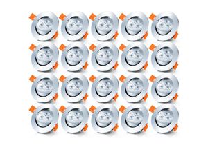 9051291731679 - 20er led Einbaustrahler Deckeneinbauleuchte Set Einbauleuchte Deckenleuchte Einbauspot Deckenspot 245LM Strahler Kaltweiß 3W - Kaltweiß - Hengda