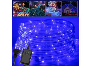 9051292113566 - Hengda - swanew Tube lumineux led Chaîne de lumière extérieure Mariage Électrique IP44 Jardin 20M Bleu