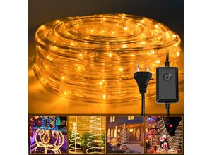 9051292113627 - Randaco - swanew Tube lumineux led Chaîne de lumière extérieure Mariage Électrique IP44 Jardin 30M Jaune