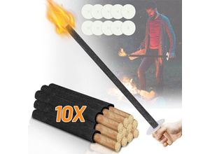 9051292139825 - Torches de cire Temps de combustion 90 min torches dextérieur en cire naturelle avec protection des mains-10 pièces - Swanew