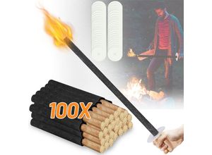 9051292139856 - Torches de cire Temps de combustion 90 min torches dextérieur en cire naturelle avec protection des mains-100 pièces - Swanew