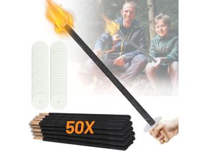 9051292139894 - Torches de cire Temps de combustion 45 min torches dextérieur en cire naturelle avec protection des mains-50 pièces - Swanew