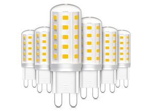 9057645597236 - Set mit 6 G9-LED-Leuchtmitteln 3 w entspricht 30 w Halogenlampe warmweiß kein Flimmern für Schlafzimmer Wohnzimmer Küche Garten nicht dimmbar