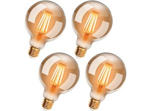 9057645597267 - Memkey - Set mit 4 Vintage-LED-Edison-Glühbirnen G95 E27 6 w Warmweiß 2200 k Retro-Glühbirne entspricht einer 54-W-Glühlampe nicht dimmbar