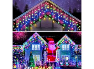 9057645597755 - Vorhang-Lichter 10 m 300 LEDs Weihnachtsbeleuchtung für den Außenbereich 8 Modi IP44 wasserdichte LED-Weihnachtsbeleuchtung für Balkondach