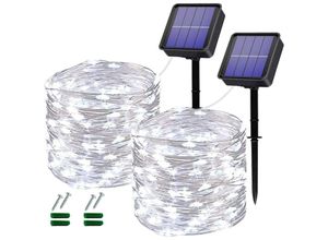 9057645597885 - Solar-Lichterkette für den Außenbereich 12 m 100 LEDs Solar-Lichterkette 8 Modi wasserdicht Kupferdraht Dekoration Lichtgirlande für Garten