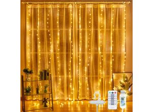 9057645597939 - Vorhanglichter 3 m x 3 m LED-Lichterkette 8 warmweiße Beleuchtungsmodi Fensterdekoration Weihnachten Hochzeit Geburtstag Zuhause Terrasse