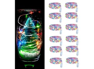 9057645598103 - Set mit 12 bunten Lichterketten 2 m 20 LEDs LED-Lichterkette Mini-wasserdichte LED-Girlande für Hochzeit Weihnachten Schlafzimmer-Lichtgirlande