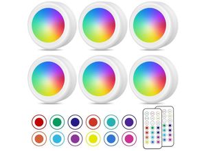 9057645598318 - Kabelloser LED-Strahler farbige Schranklampe mit Fernbedienung Batteriebeleuchtung Schrankleuchte für Küche unter dem Schrank verstellbares