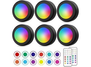 9057645598325 - Kabelloser LED-Strahler farbige Schranklampe mit Fernbedienung Batteriebeleuchtung Schrankleuchte für Küche unter dem Schrank verstellbares