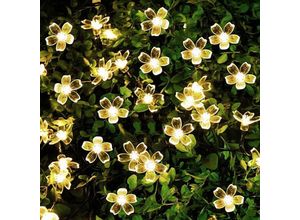 9057645598370 - 65 m warmweiße Solar-LED-Blumen-Lichterkette Lichterkette für Gartendekorationen Hochzeit Weihnachtsfeier