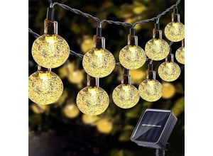 9057645598417 - Solar-Lichterkette 11 m 60 LEDs Solar-Lichterkette für den Außenbereich warmweiß 8 Modi für Garten Weihnachten Hochzeiten Partys