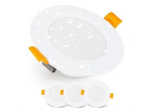 9057645598523 - Einbau-LED-Strahler-Downlight LED-Deckenstrahler IP54 für Badezimmer Feuchträume Warmweiß 3000K 3er-Set extraflacher runder LED-Strahler 7 Watt